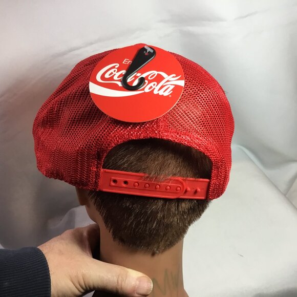 NEW Coca -Cola Hat Cap Red White Rope Snapback Adjustable Corduroy OSFM NWT - Picture 3 of 8